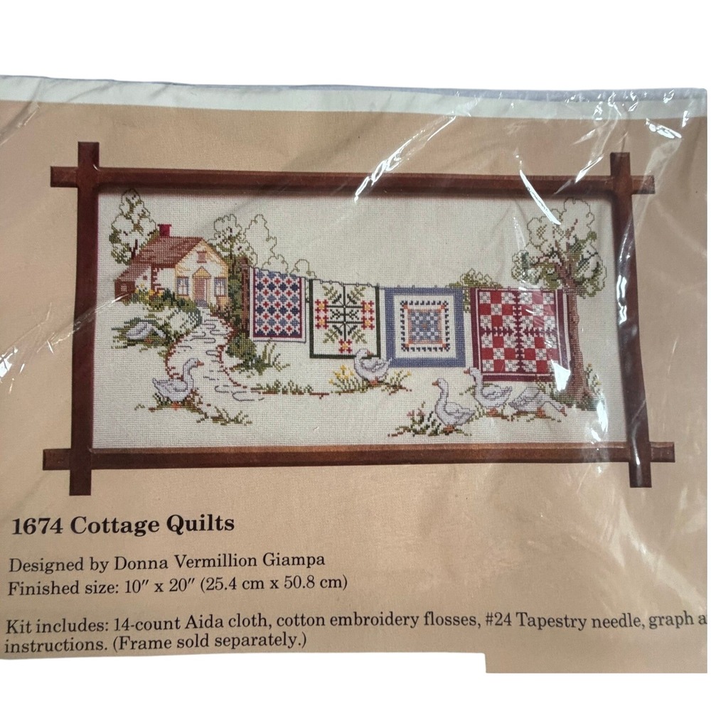 VTG Cottage Quilts Cross Stitch Kit Amish Country The Creative Circle